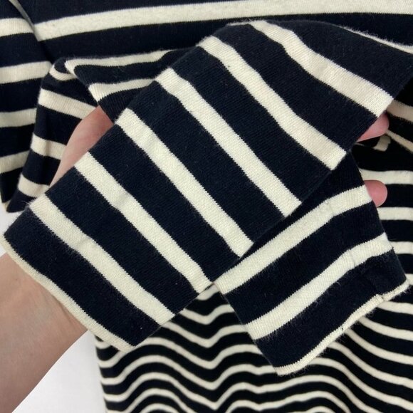 Forever21 Black White Striped Cotton Mini Dress Size Small Cotton Long Sleeve S - Picture 5 of 8